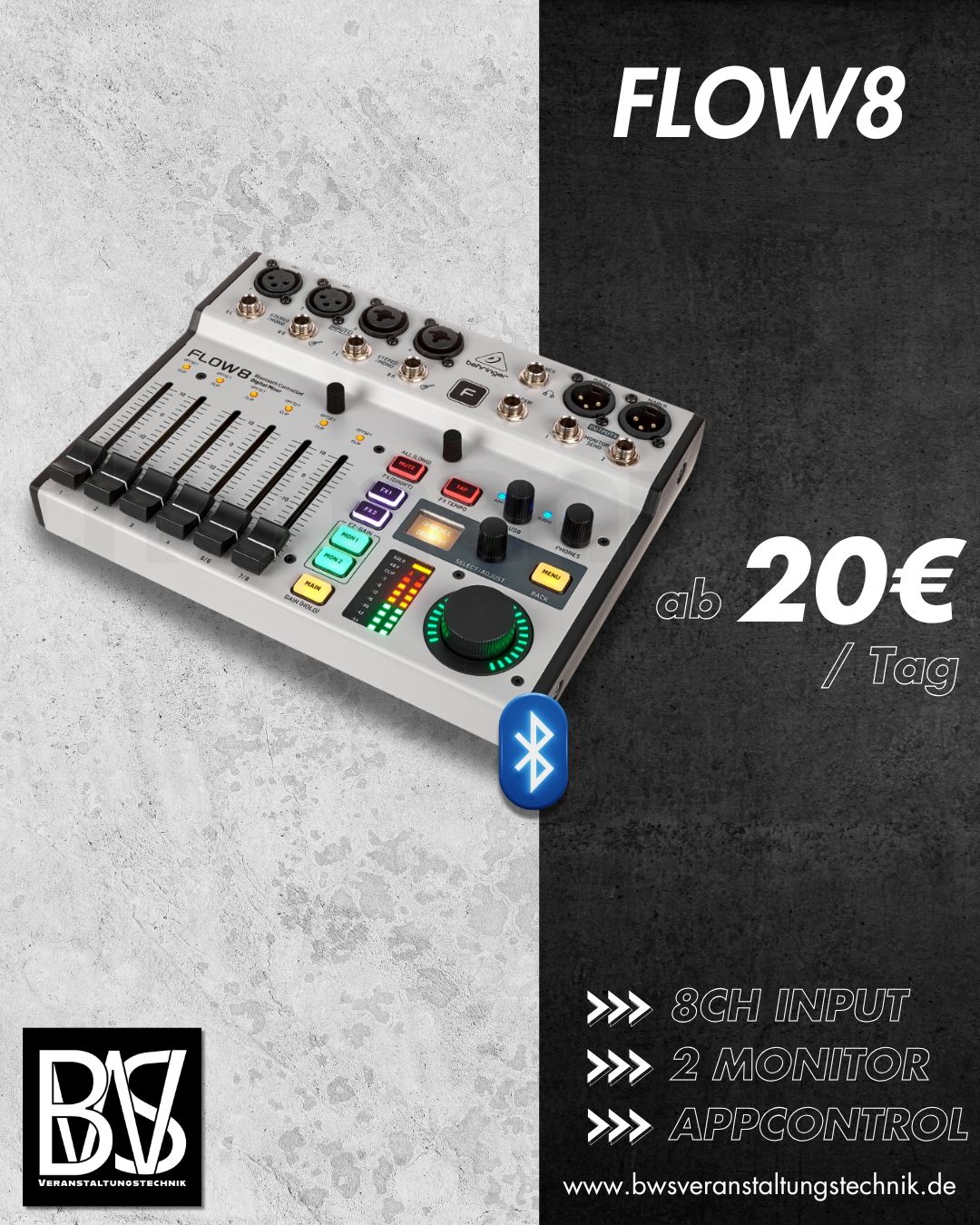 Behringer Flow 8 - 6-Kanal Digitalmischpult mit Effekten